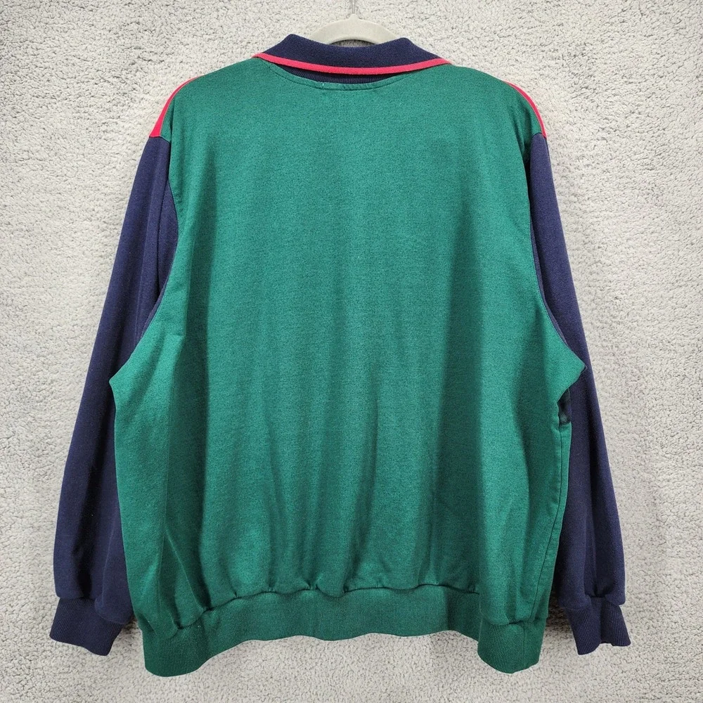 Vintage Alfred Dunner Colorblock Floral Plaid Sweatshirt 3X Red Green Navy